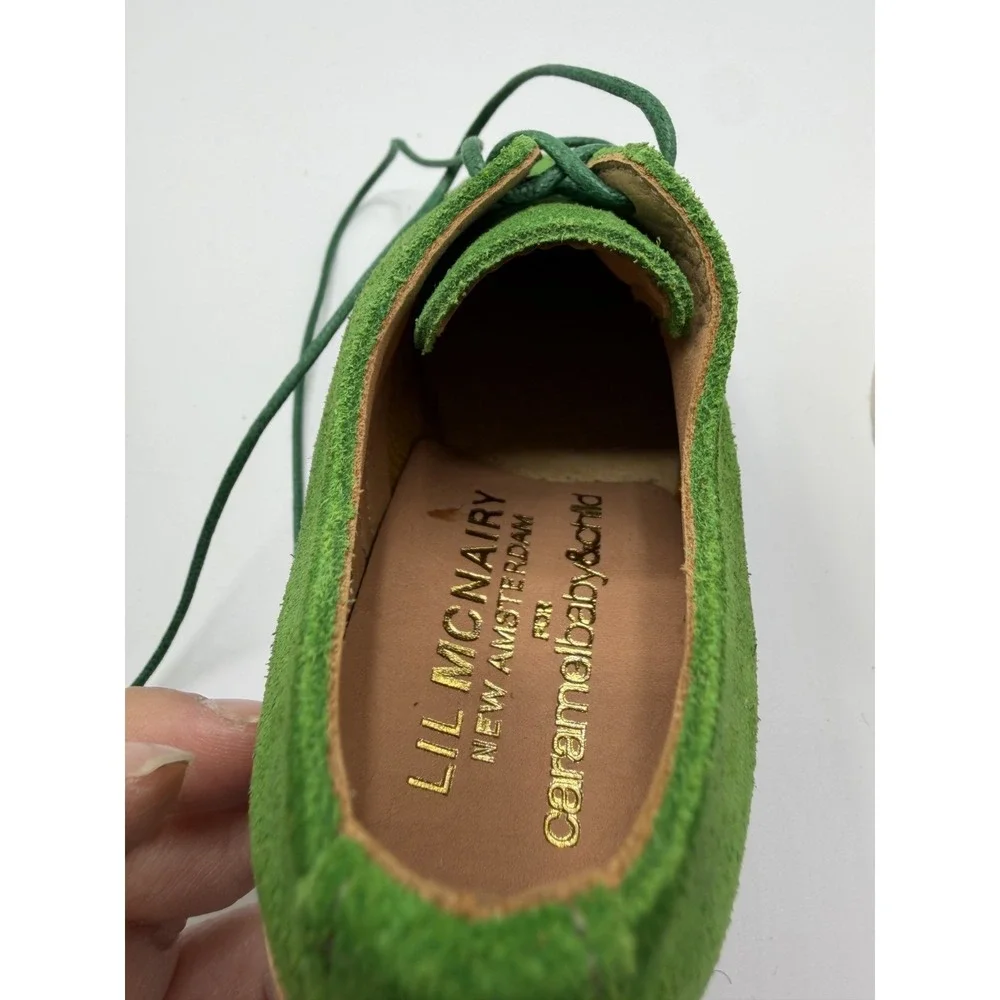 Lil McNairy Caramel Lot 2 Suede Oxford Green Black Toddler Size 7